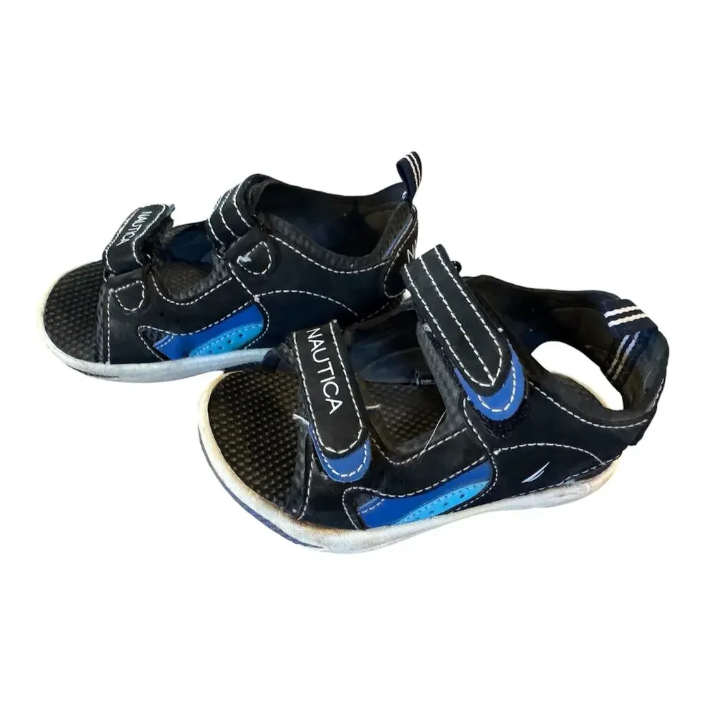 Nautica Toddler Boys Size 6 Navy Blue Sport Sandals Adjustable Straps
